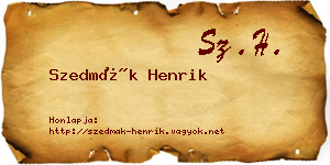 Szedmák Henrik névjegykártya