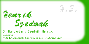 henrik szedmak business card